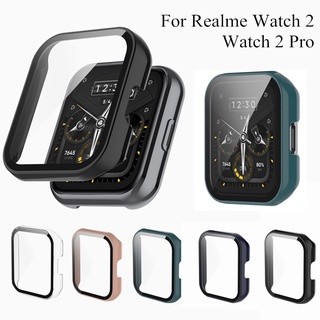 เคส PC ป้องกันเต็มจอ สําหรับ Realme Watch 2 / 2 Pro Watch Cover พร้อมกระจกนิรภัย