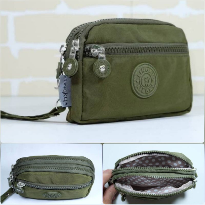 LK-2003 💢 กระเป๋าคล้องมือ ขนาด 6" มีทั้งหมด 3 ซิป มีแต่สีสวยๆเลยจ้าาา