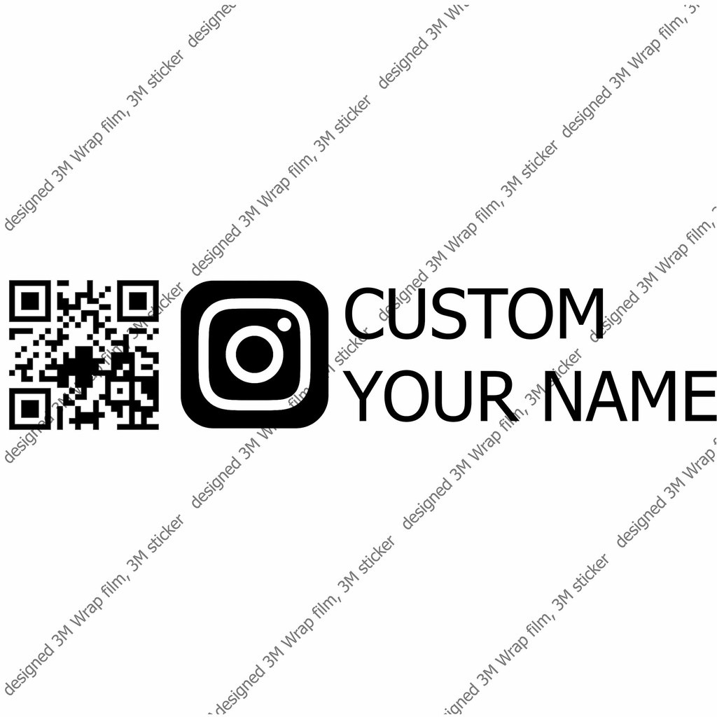 อินสตาแกรม สติ๊กเกอร์ 3M ลอกออกไม่มีคราบกาว IG QR code with custom your name Removable 3M sticker