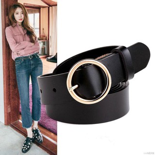 ข็มขัด เข็มขัดผู้หญิง Woman Belt Circleสายเข็มขัดหนัง PU แฟชั่นสำหรับสตรี