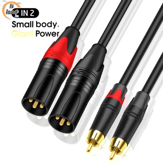 【IS】สายเคเบิลเสียงสเตอริโอ Hi-fi 2-xlr Male To 2-rca Male สําหรับเครื่องขยายเสียง ลําโพงคอนโซลผสม