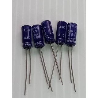 คอนเดนเซอร์#4.7uf25V# คาปาซิเตอร์ (ราคาแพ็ค 5 ตัว)