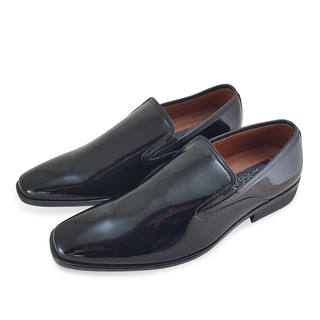 FREEWOOD BUSINESS SHOES รองเท้าคัชชูหนังแก้ว รุ่น 64-6611 สีดำ (BLACK)