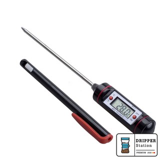 เครื่องวัดอุณหภูมิดิจิตอล Thermometer  -50 ถึง 300°C เทอโมมิเตอร์ก้านวัดสเตนเลสที่วัดอุณหภูมิน้ำร้อน กาแฟ เครื่องดื่ม