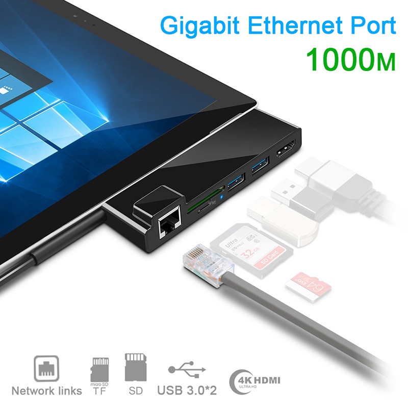 surface pro docking hub usb 3.0 hub hdmi docking station SD TF card reader อุปกรณ์เชื่อมต่อ