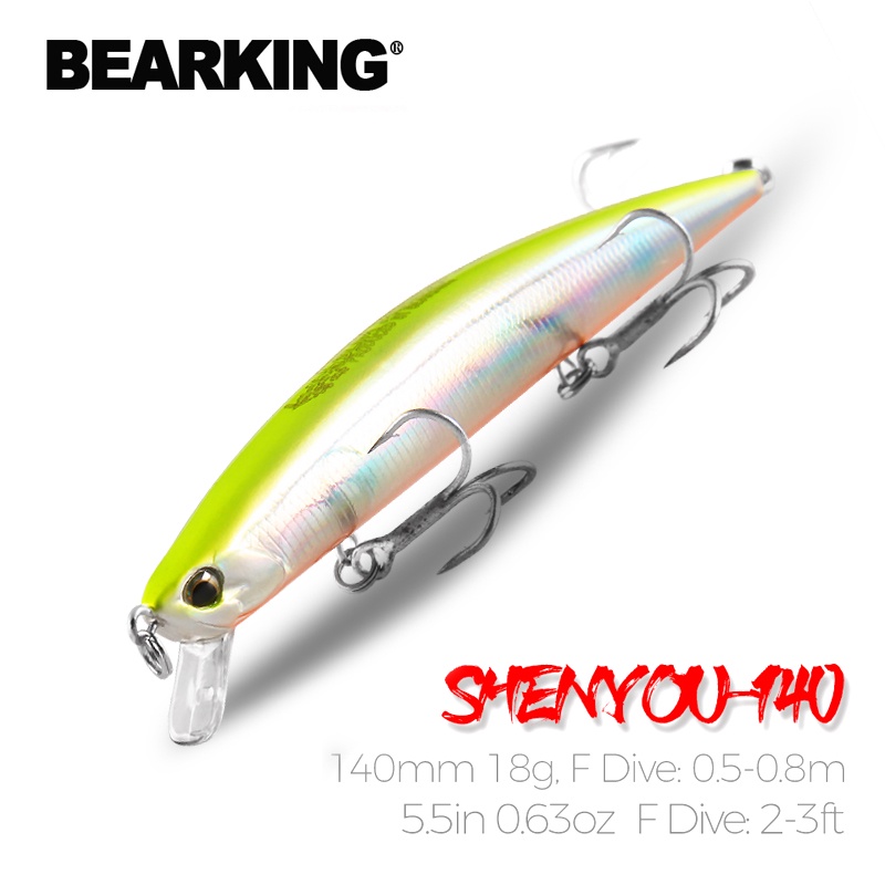 BEARKING เหยื่อปลอมสำหรับตกปลา มีระบบข้อเหวี่ยงและน้ำหนักรองรับการเคลื่อนไหวแบบธรรมชาติ พร้อมสีหลากหลาย