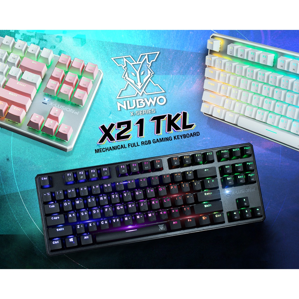 พร้อมส่ง!! Nubwo X21 TKL Mechanical 80% RGB Gaming Keyboard คีบอร์ดเมคานิคอลเกมมิ่ง 80% (ของแท้รับประกัน)