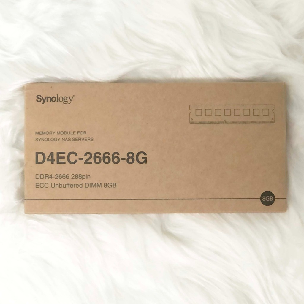 Synology RAM module 8GB DDR4-266 ECC UDIMM 288 pin 1.2V D4EC-2666-8G