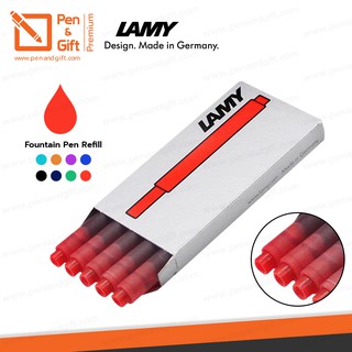 หมึกหลอด LAMY รุ่น T10 สีแดง [แพ็ค 5 ชิ้น] - หมึกหลอดลามี่ สำหรับปากกาหมึกซึม ของแท้ 100 %