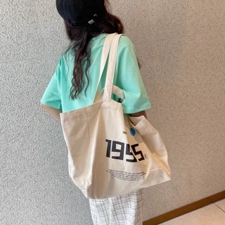 【Zipper + Inner Pocket】กระเป๋าสะพายไหล่ ผ้าแคนวาส ความจุขนาดใหญ่ สไตล์เกาหลี สําหรับผู้หญิง