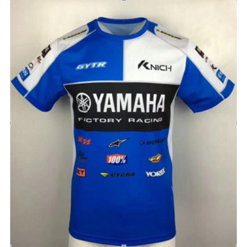 ใหม่ YAMAHA แห้งเร็ว เสื้อยืด ขี่มอเตอร์ไซค์แห้งเร็ว   เสื้อยืดแขนสั้นแบบสบาย ๆ เสื้อยืด การแข่งขัน เสื้อยืด