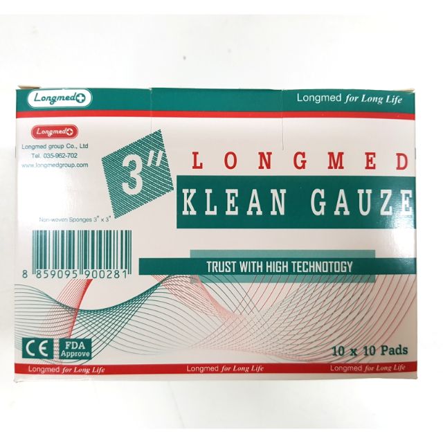 Klean Gauze คลีนก๊อซ ยกกล่อง ผ้าก๊อซใยสังเคราะห์ ขนาด 3×3 นิ้ว ผ้า พันแผล ก๊อซ ก็อซ