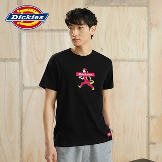 ใหม่ เสื้อยืดลําลอง ผ้าฝ้าย แขนสั้น พิมพ์ลายโลโก้การ์ตูน Dickies ใส่สบาย เรียบง่าย สําหรับผู้ชาย