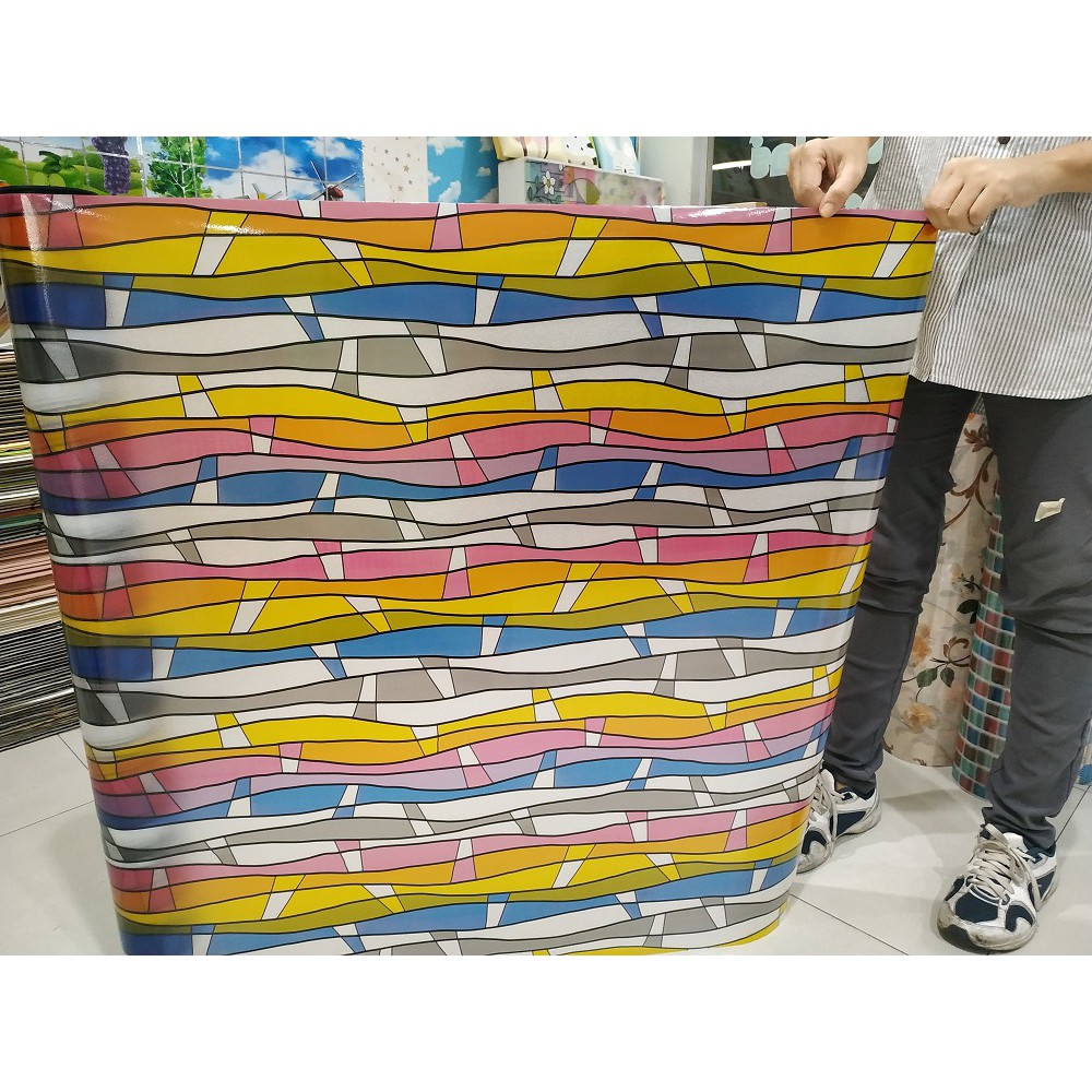 สูญญากาศติดกระจก กรองยูวี ลดความร้อน ลายทางหลากสี กว้าง 90 ซ.ม.(ราคาต่อเมตร)