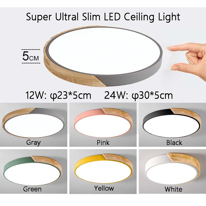 ไฟเพดานไม้ โคมไฟ LED บางเฉียบ หรี่แสงได้ สำหรับบ้าน