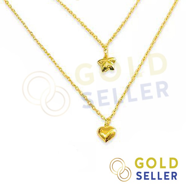 Goldseller สร้อยคอ ครึ่งสลึง ลายโซ่แบนตันพร้อมจี้ คละลาย ทองคำแท้ 96.5% G
