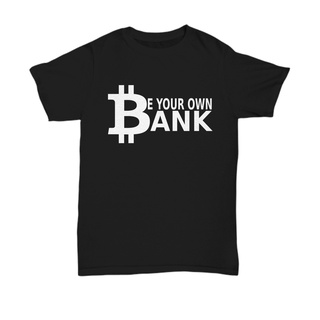 [S-5XL]เสื้อยืด พิมพ์ลาย Bitcoin Be Your Own Bank สําหรับผู้ชาย 128674