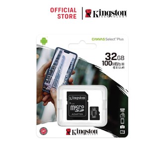 Kingston 32GB รุ่น Canvas Select Plus Class 10 ความเร็ว 100 MB/s (Read) แบบ MicroSDHC Card + SD (SDCS2/32GB)