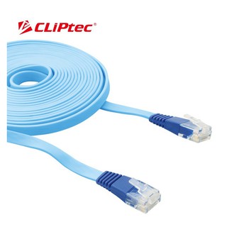 สายเคเบิล CLiPtec รุ่น OCC405-09 (BLUE) SLIM FLAT CAT6 PATCH CABLE 3M.