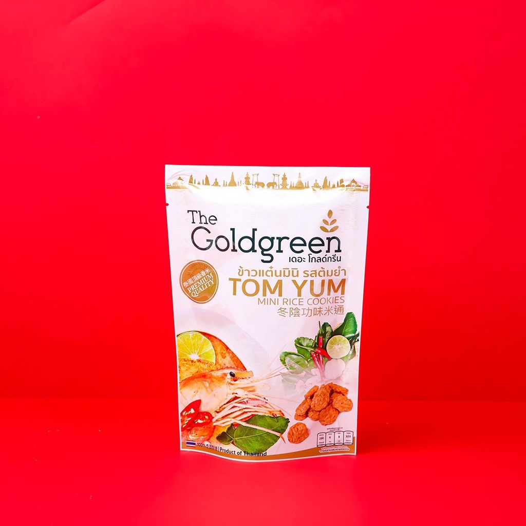 [แพคโปร3] The Goldgreen - ข้าวแต๋นมินิรสต้มยำ TOM YUM MINI RICE COOKIES 40 กรัม - รูปที่ 4