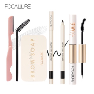 Focallure สบู่เขียนคิ้ว 3 มิติ + อายไลเนอร์ + มาสคาร่า เซตสบู่จัดแต่งทรงคิ้วป่า กันน้ํา ติดทนนาน แต่งตา