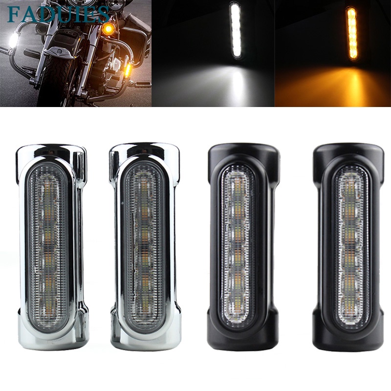 Local StockStreet Glide LED Engine Guard Lights White Amber Color 1