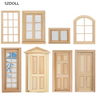 [cxSZDOLL]  Dollhouse Mini doors and windows can be painted and colored with plain materials  DOM