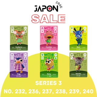 Animal Crossing Amiibo cards Series 3 No. 232, 236, 237, 238, 239, 240