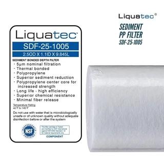 Liquatec ไส้กรองน้ำดื่ม PP ขนาด 10 นิ้ว ความละเอียด 5 ไมครอน (µm) ชุด 3 ชิ้น