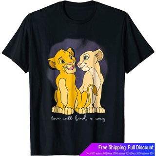 ดิสนีย์เสือยืดผู้ชาย เสื้อบอดี้โ Disney Lion King Simba Nala Love Valentines Graphic T-Shirt Disney Team