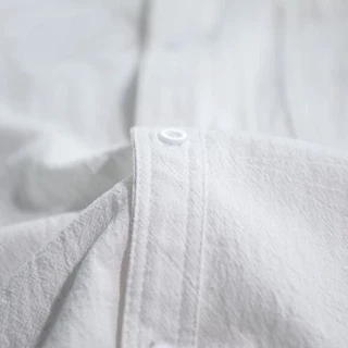 เสื้อเชิ้ตผู้ชายแขนยาว คอจีน ผ้าฝ้ายลินิน สีพื้น ระบายอากาศดี ทรงหลวม ไซซ์ M-3XL