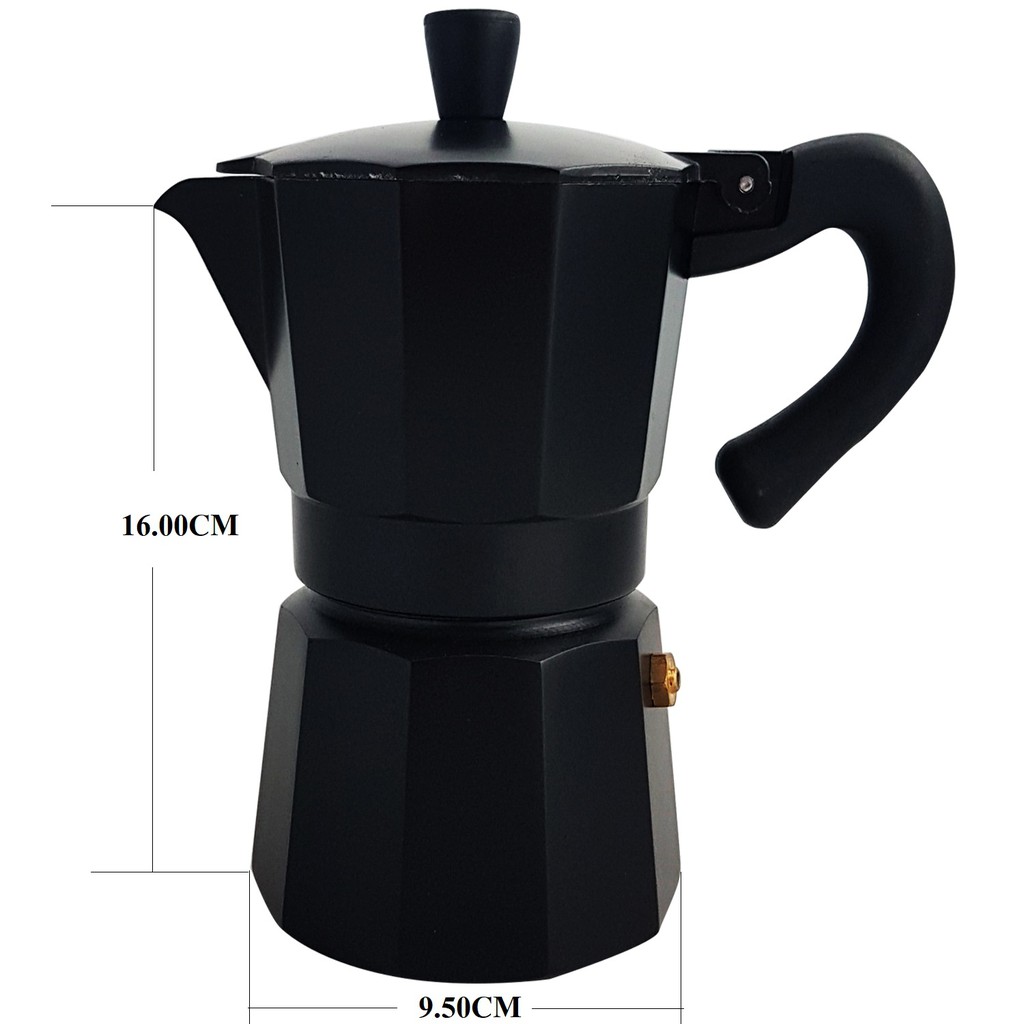 by Scanproducts หม้อต้มกาแฟสด Moka pot ขนาด 6 ถ้วย/300ml. สีดำ รุ่น By Scanproducts Moka Pot 6cup Pr