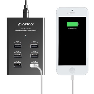 ORICO 6 Port USB Charger Station 5V2.4A Single Output for Mobile Phone Tablet (DUB-6P) US Plug(สีดำ/สีขาว)