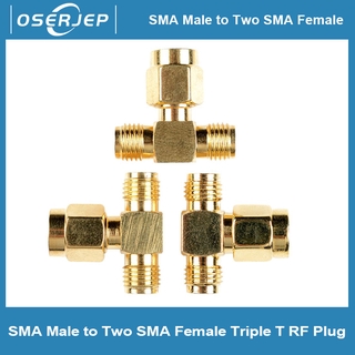 SMA Male to Two SMA Female Triple T RF อะแดปเตอร์เชื่อมต่อ 3 Way Splitter LW szus