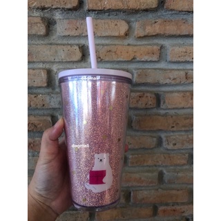 starbucks cold cup 16 oz pink glitter