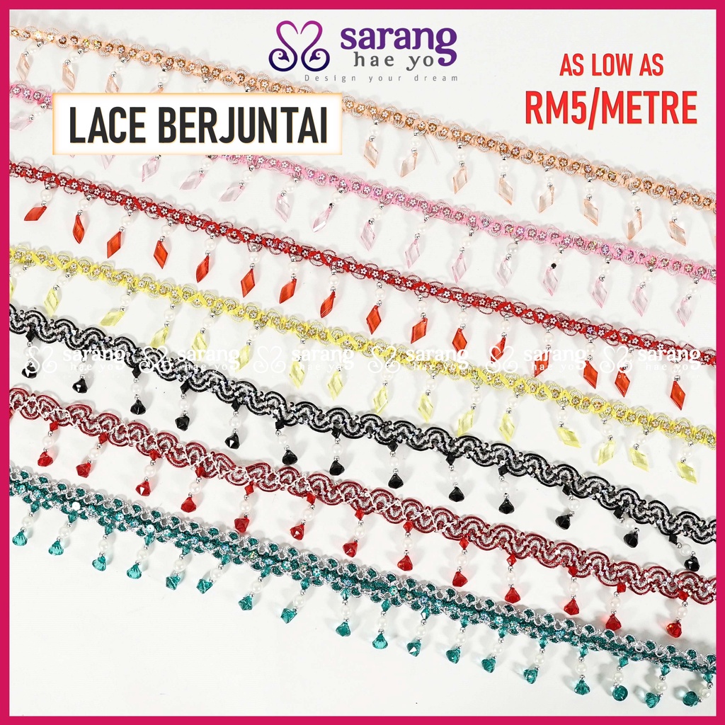 ลูกไม้ Render ผ้าม่าน Berjuntai ลูกไม้ลูกปัด Render Lander ลูกไม้ Hiasan Lansir Dulang Hantaran ห่อบ