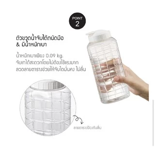 ขวดน้ำดื่มพลาสติก แบบเหลี่ยมฝาขาวLock&Lock แพ็ค 3 ใบ คุ้มสุดๆ ขนาด 1.5 ลิตร