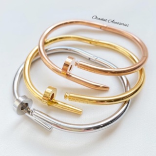 Vickii nail 14k bracelet. (กำไลตะปูสไตล์คาเทีย งานชุบ 14k สแตนเลส สวย ทน เงา ไม่ลอกไม่ดำ โดดนน้ำหอมได้)