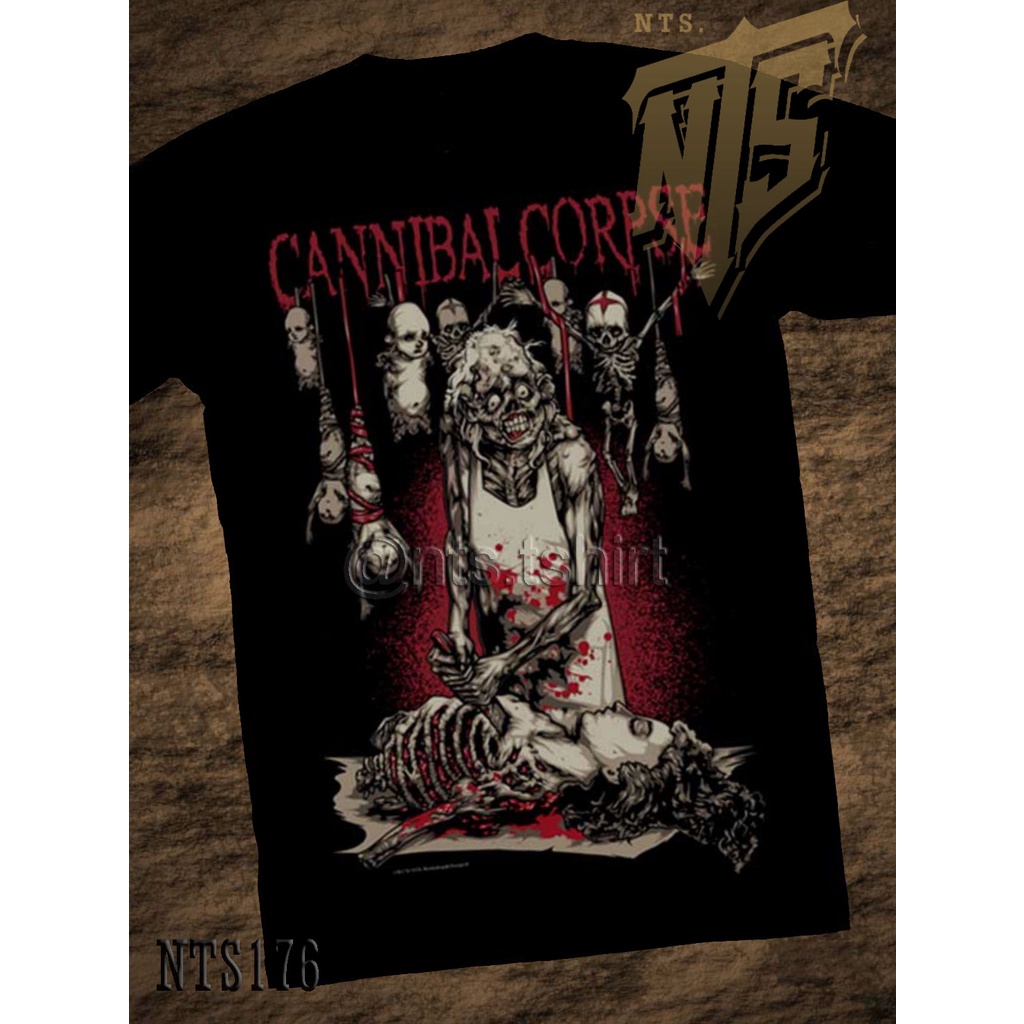 NTS 176 Cannibal Corpse  ROCK เสื้อยืด ลายวงดนตรี ซิลค์สกรีน ผ้าคอตตอนหนานุ่ม ไม่หดไม่ย้วย สีดำ S M L XL XXL