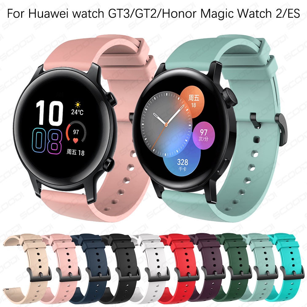 สายนาฬิกาข้อมือซิลิโคน แบบนิ่ม ขนาด 20 มม. สําหรับ Huawei Watch GT3 42 มม. GT 2 Honor Magic Watch 2 ES