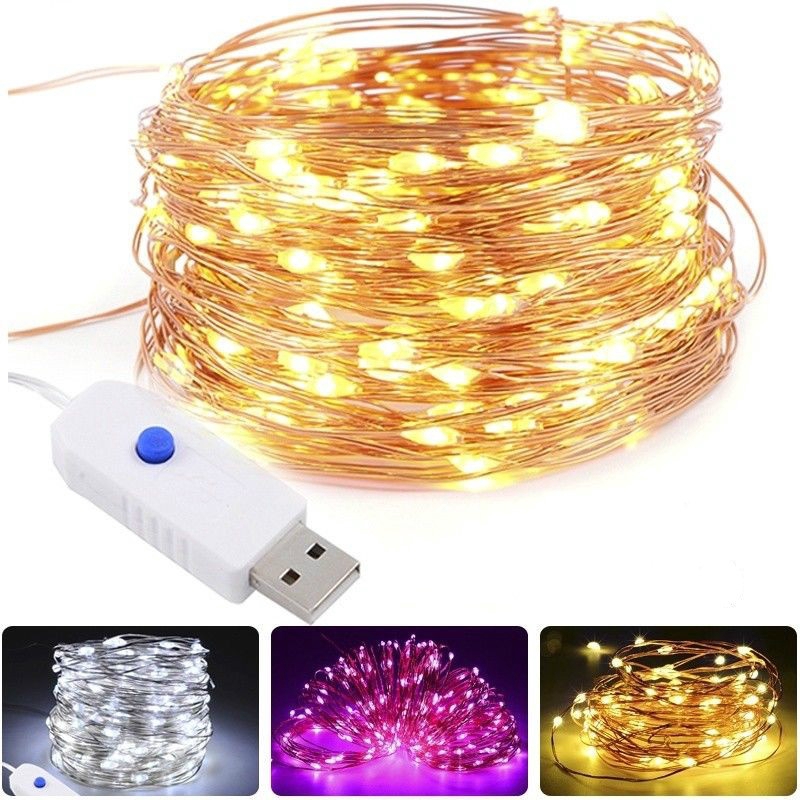[ขายดี] สายไฟหิ่งห้อย LED USB กันน้ํา สําหรับตกแต่งปาร์ตี้คริสต์มาส งานแต่งงาน วันหยุด