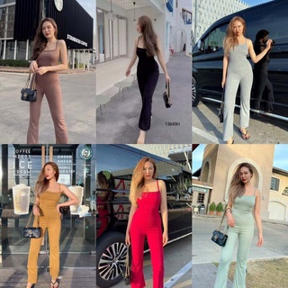 13649 Jumpsuit จั๊มสูท สายเดี่ยวไขว้หลัง ขายาว