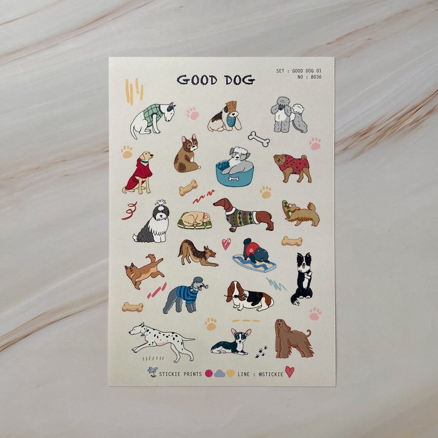 สติ๊กเกอร์ติดเล่น กันน้ำ ลาย GOOD DOG ( Sticker dicut 1 sheet )