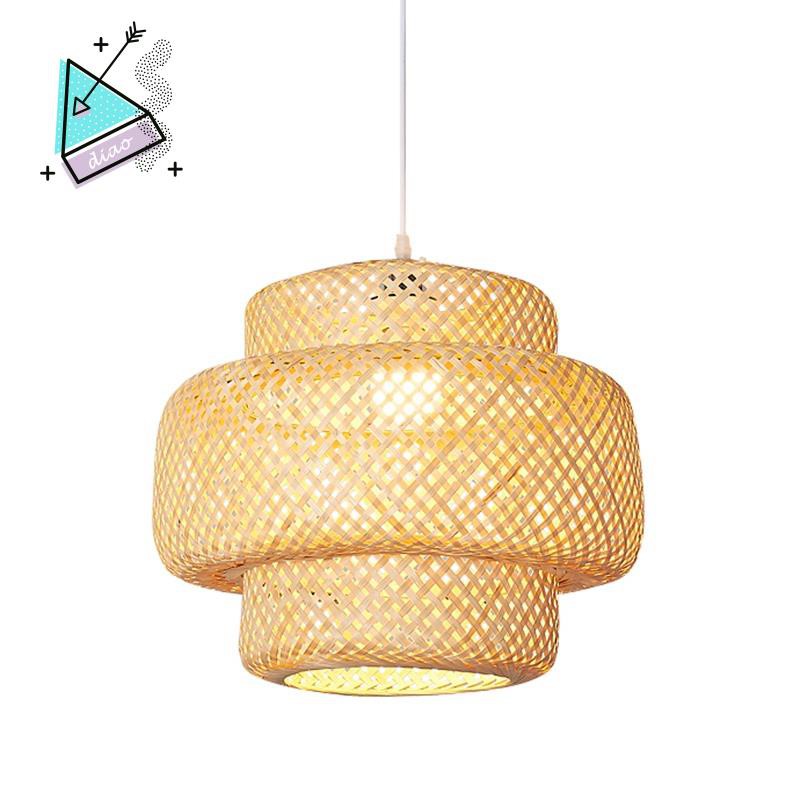 Handmade Bamboo Lampshade Pendant Ceiling Diy Restaurant Aisle Lamp Shades Weave Hanging Light Without Light Source Tu แท ราคาเพ ยง 7 597