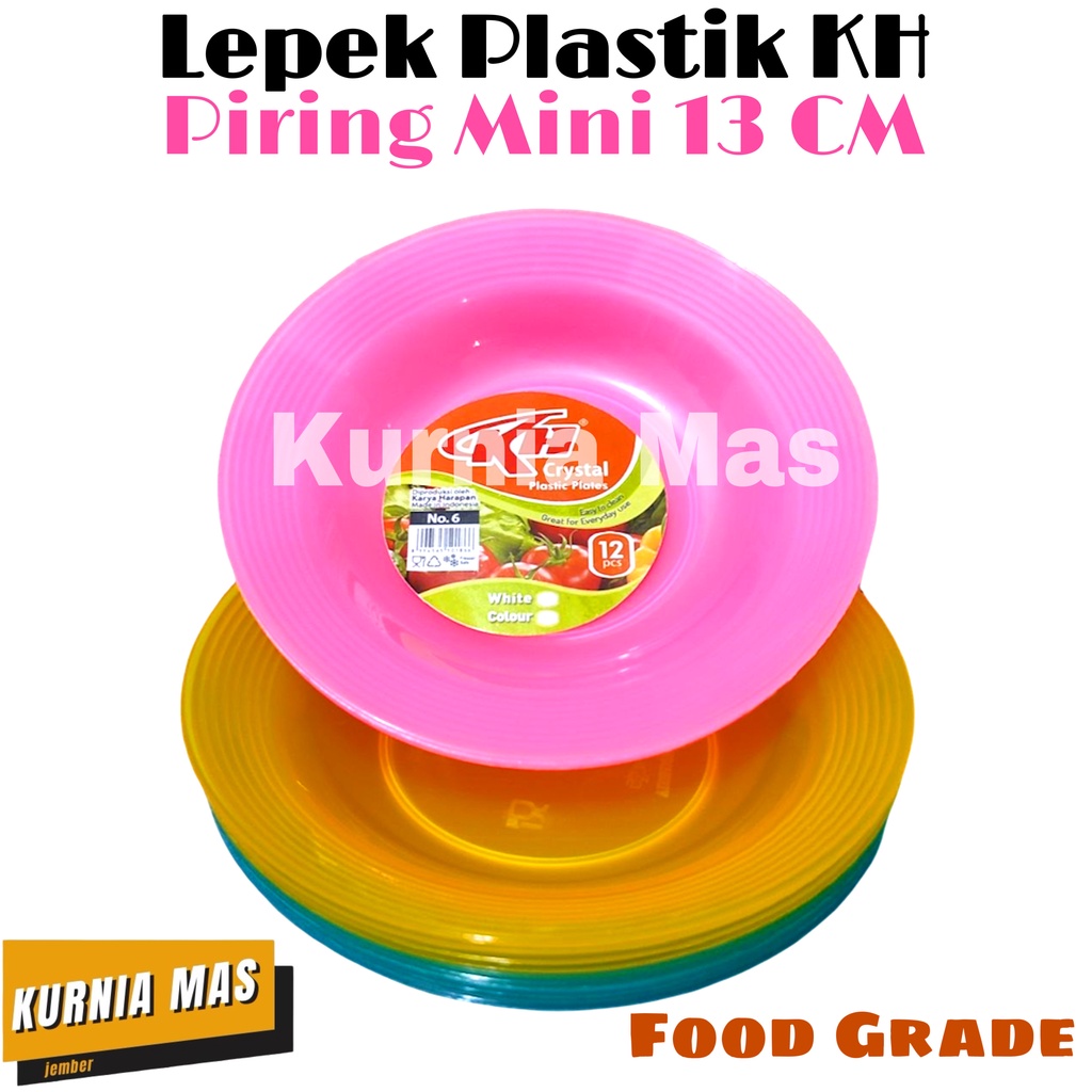 KH Crystal Plastic Plate 13 CM Mini Plate No. 6 Sambal Plate Cup Coaster ที่รองแก้วพลาสติก