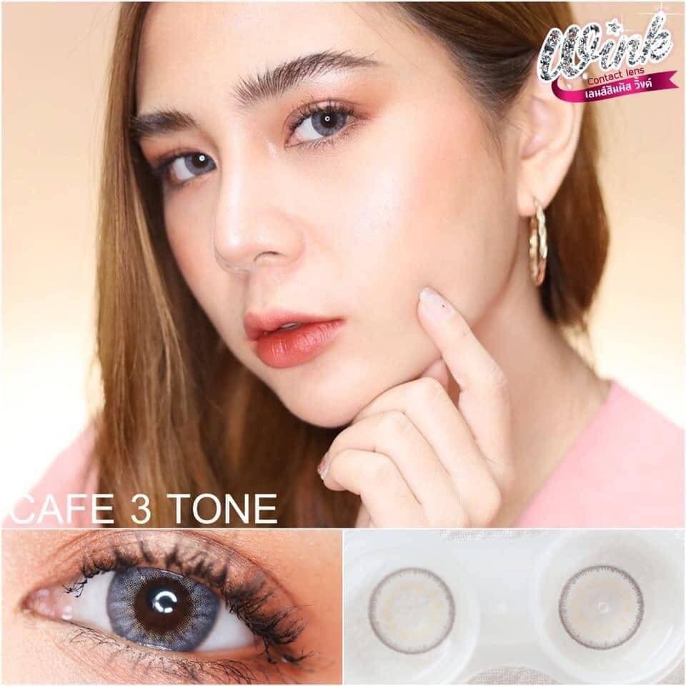 คอนแทคเลนส์🌈Cafe 3 tone🌈 Gray (Wink) ขนาดมินิ💖