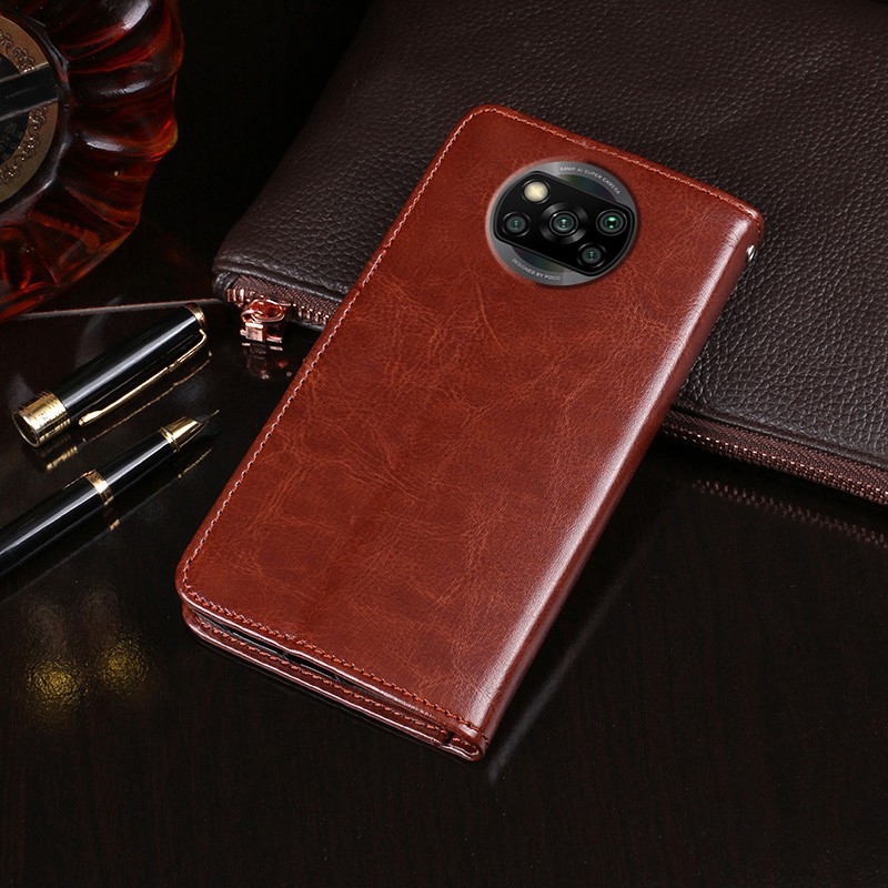 Flip Case Xiaomi Poco X3 NFC PU Leather Wallet Card Slot Case Cover Xiaomi Poco X3 NFC PocoX3 X3Nfc 