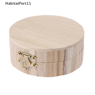 Habitatport กล่องไม้ ทรงกลม สไตล์วินเทจ สําหรับใส่เครื่องประดับ โคลน