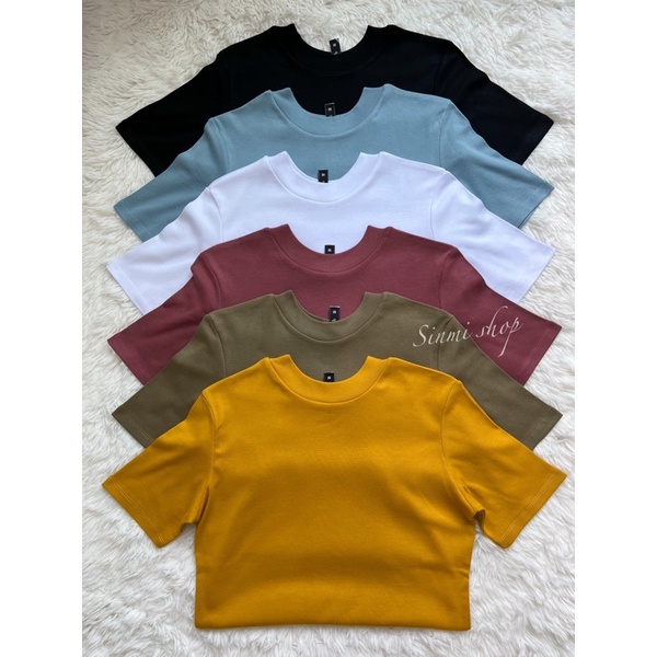 เสื้อยืด คอปีน แขนสั้น