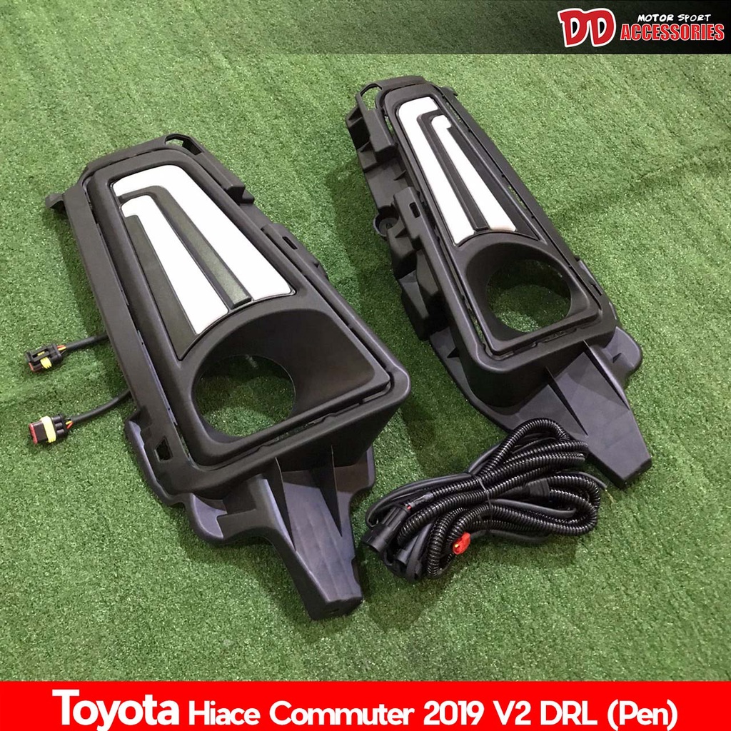 Daylight DRL เดไลท์ รถตู้ hiace commuter 2019 2020 2021 2022 2023 V3 LED Bar 2 เส้น ใช้ร่วมกับสปอร์ตไลท์ได้เลย